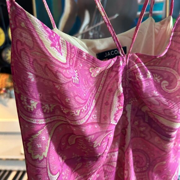Jacob Pink Y2K Paisley Midi Dress 9/10 - Picture 12 of 16
